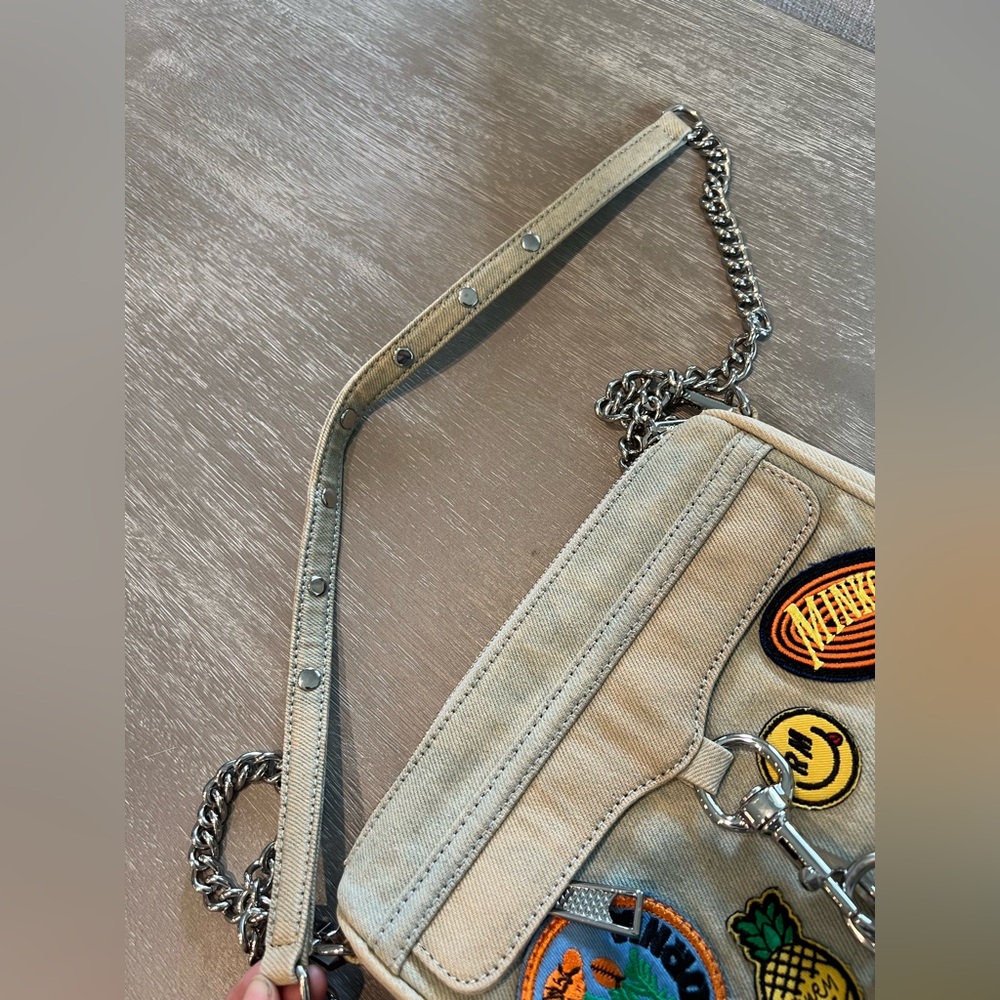 Rebecca Minkoff Mini MAC light denim patches crossbody purse Chain Strap Bag. - Picture 15 of 16